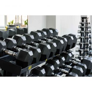 Гантель гексагональная обрезиненная PROFI-FIT 9 кг